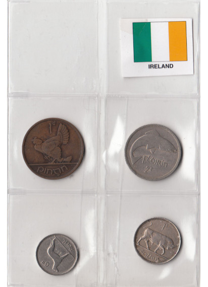 IRLANDA Set composto da 4 monete circolate in buona conservazione anni misti